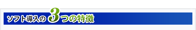 ソフト導入の3つの特徴